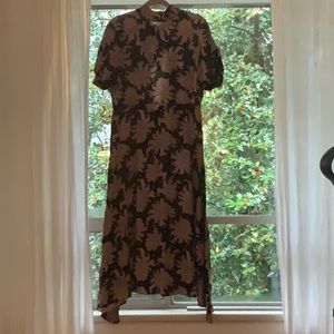 Paisley puffed sleeve dress